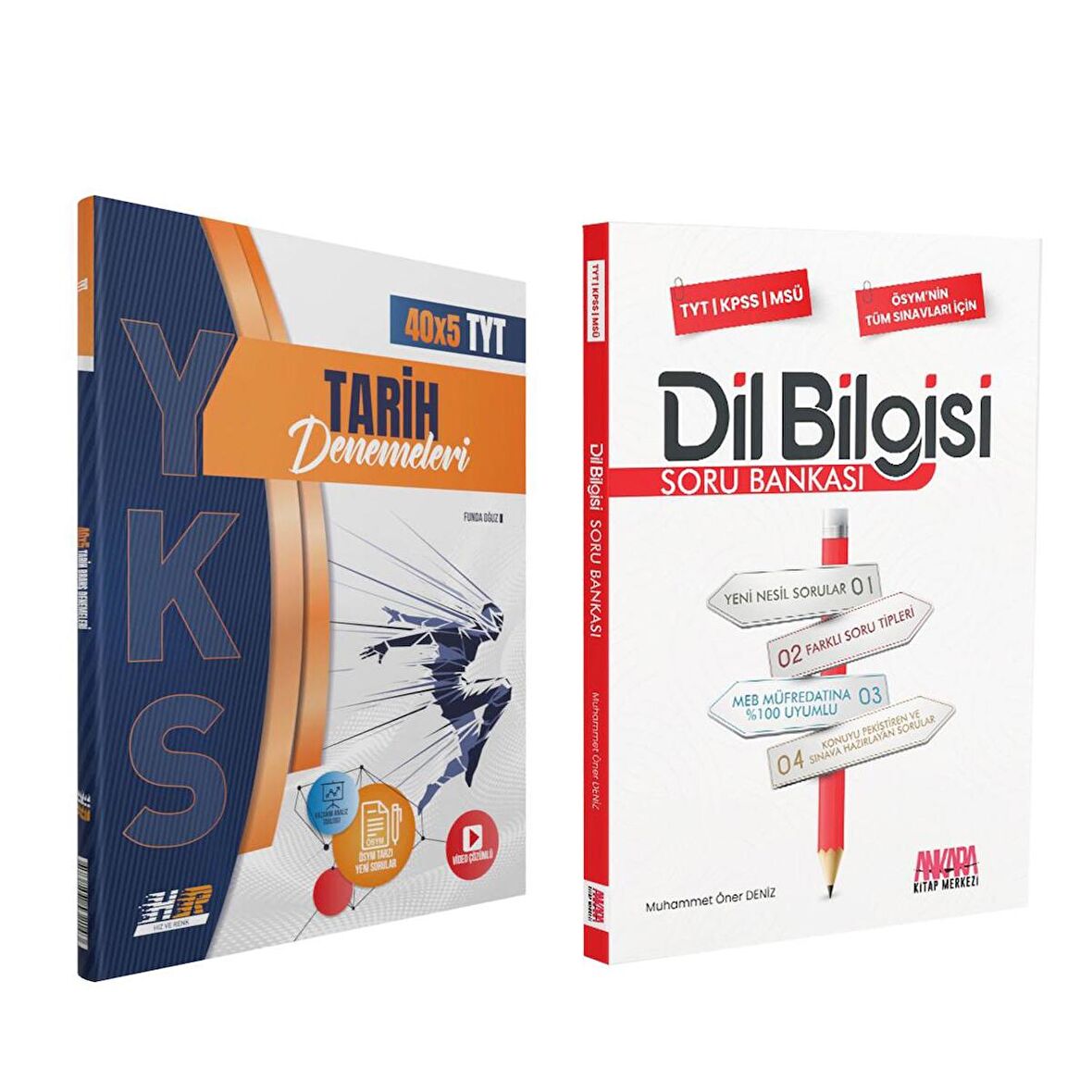 Hız ve Renk TYT Tarih Deneme ve AKM Dil Bilgisi Soru Bankası Seti 2 Kitap