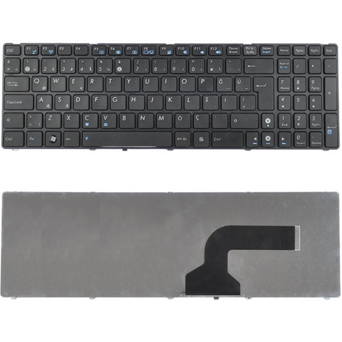Asus K52JT-SX229R, K52JT-SX229V, K52JT-SX231, K52JT-SX231R Uyumlu Klavye Tuş Takımı Tuş Seti Siyah Türkçe