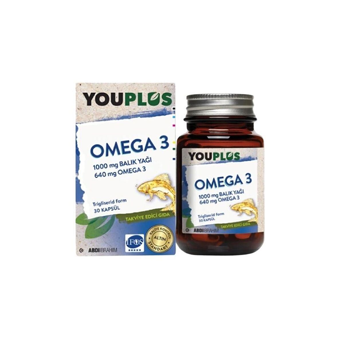 Youplus Omega3 1000mg Balık Yağı 640mg Omega3 İçeren Takviye Edici Gıda 30 Kapsül