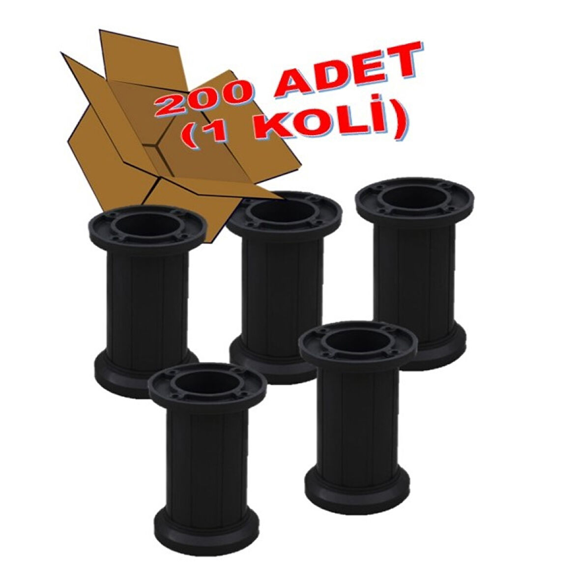 Jumbo Mobilya Ayağı 10 cm - Koltuk, Kanepe, Dolap ve Baza İçin, Ayarlanabilir, 200 Adet