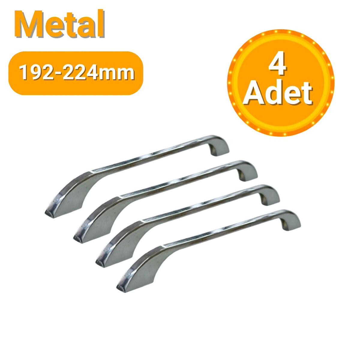 4 Adet Ezgi Krom Metal Mobilya Kulpu 192mm - 224mm