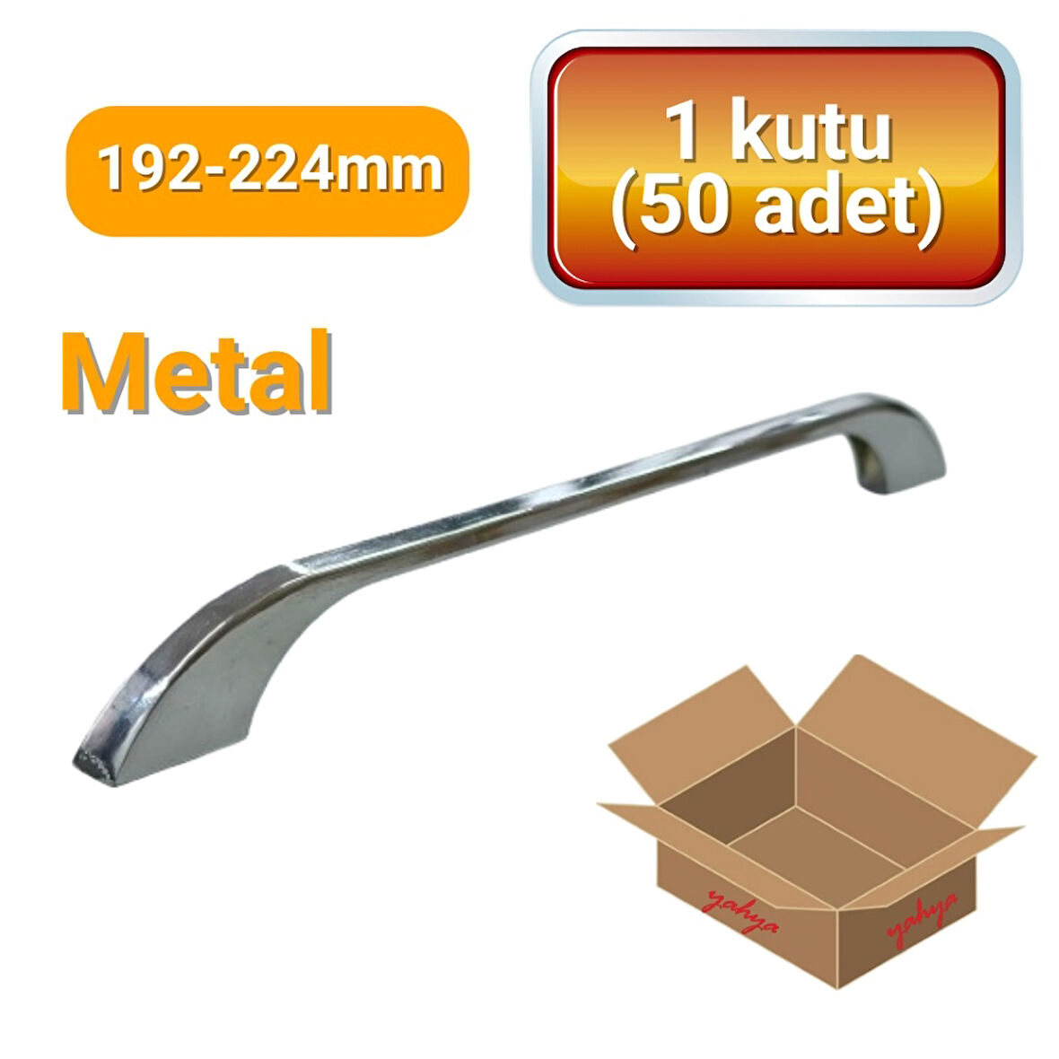 50 Adet Ezgi Krom Metal Mobilya Kulpu 192mm - 224mm