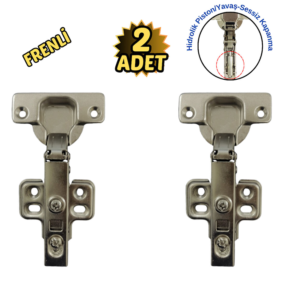 Frenli Dolap Kapak Mobilya Menteşesi Pistonlu 2’li