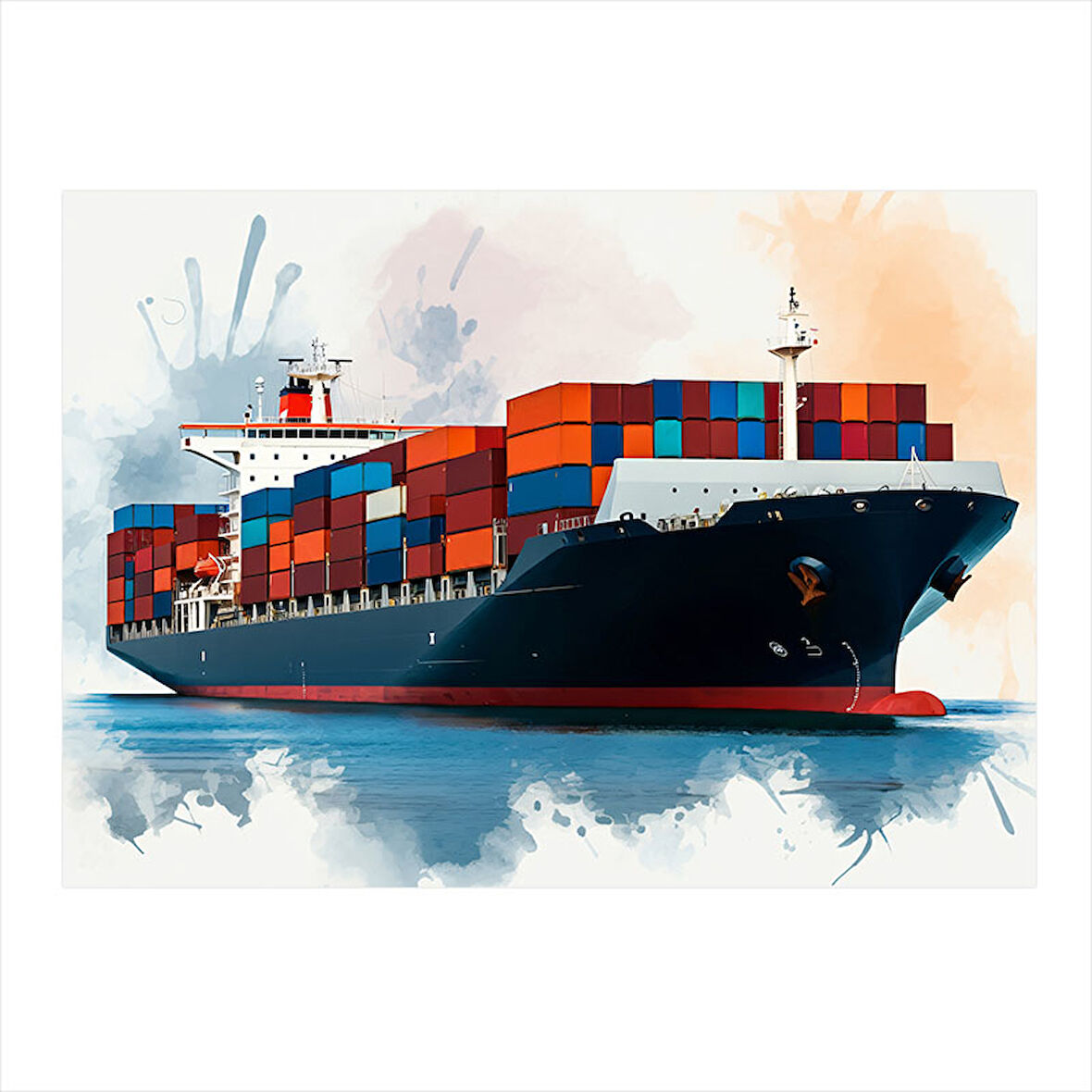 Yük Gemisi Seyir Hediyelik Mdf Tablo 25cmX 35cm