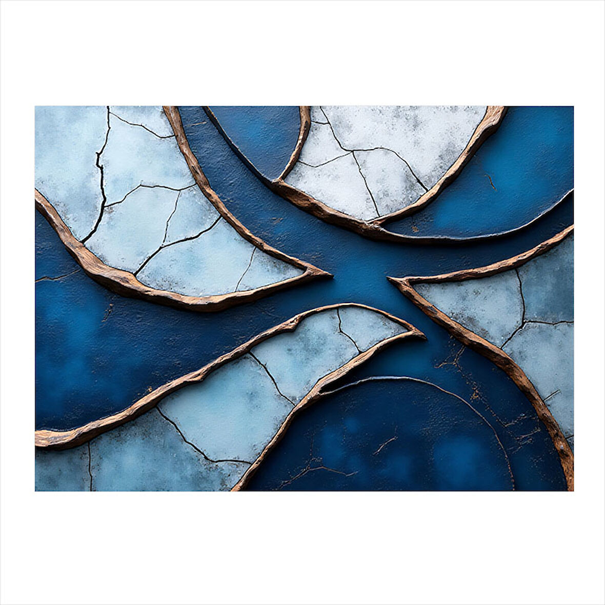 Mavi Soyut Dalgalar Modern Mdf Tablo 25cmX 35cm