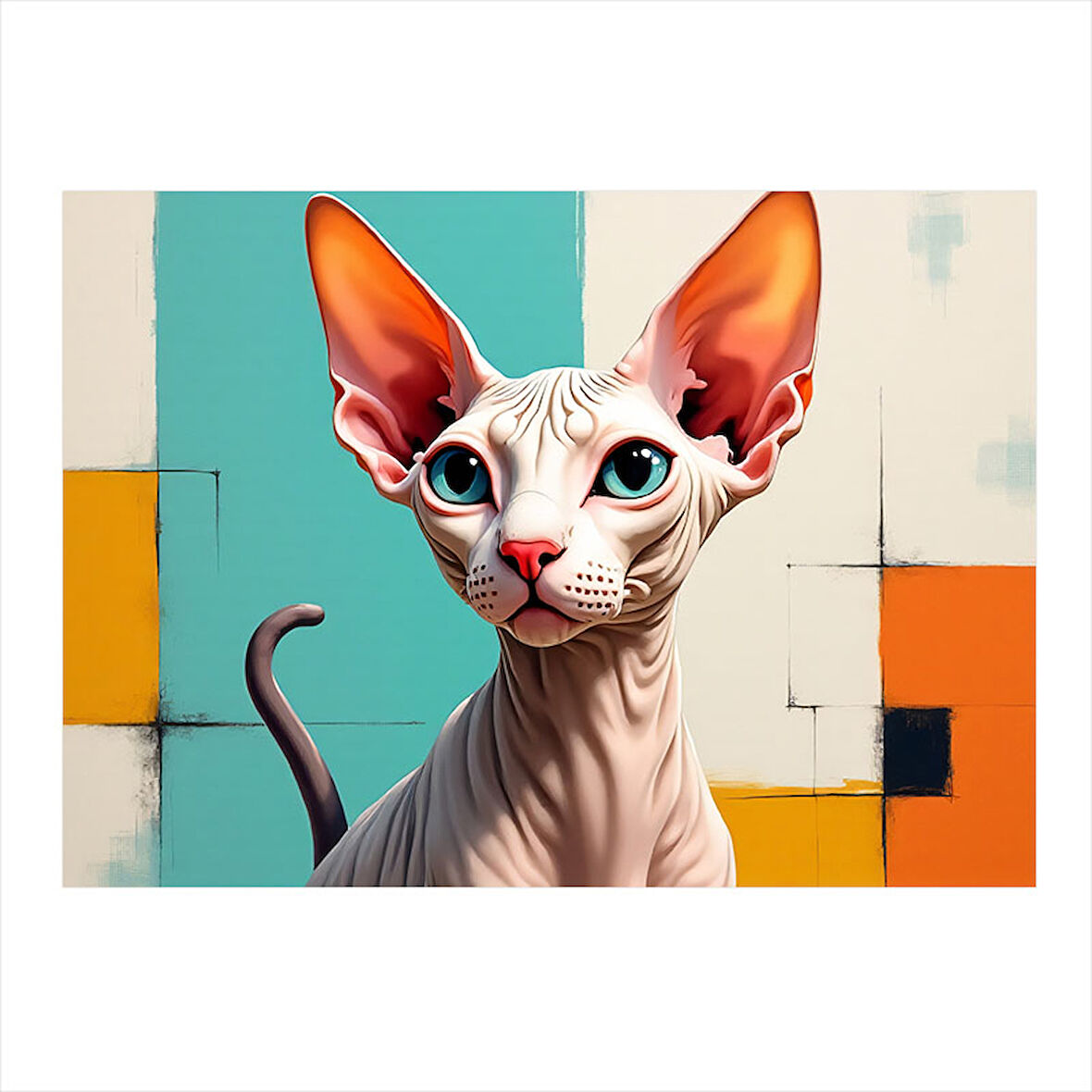 Sfenks Cinsi Kedi Model Mdf tablo 35cm X50cm