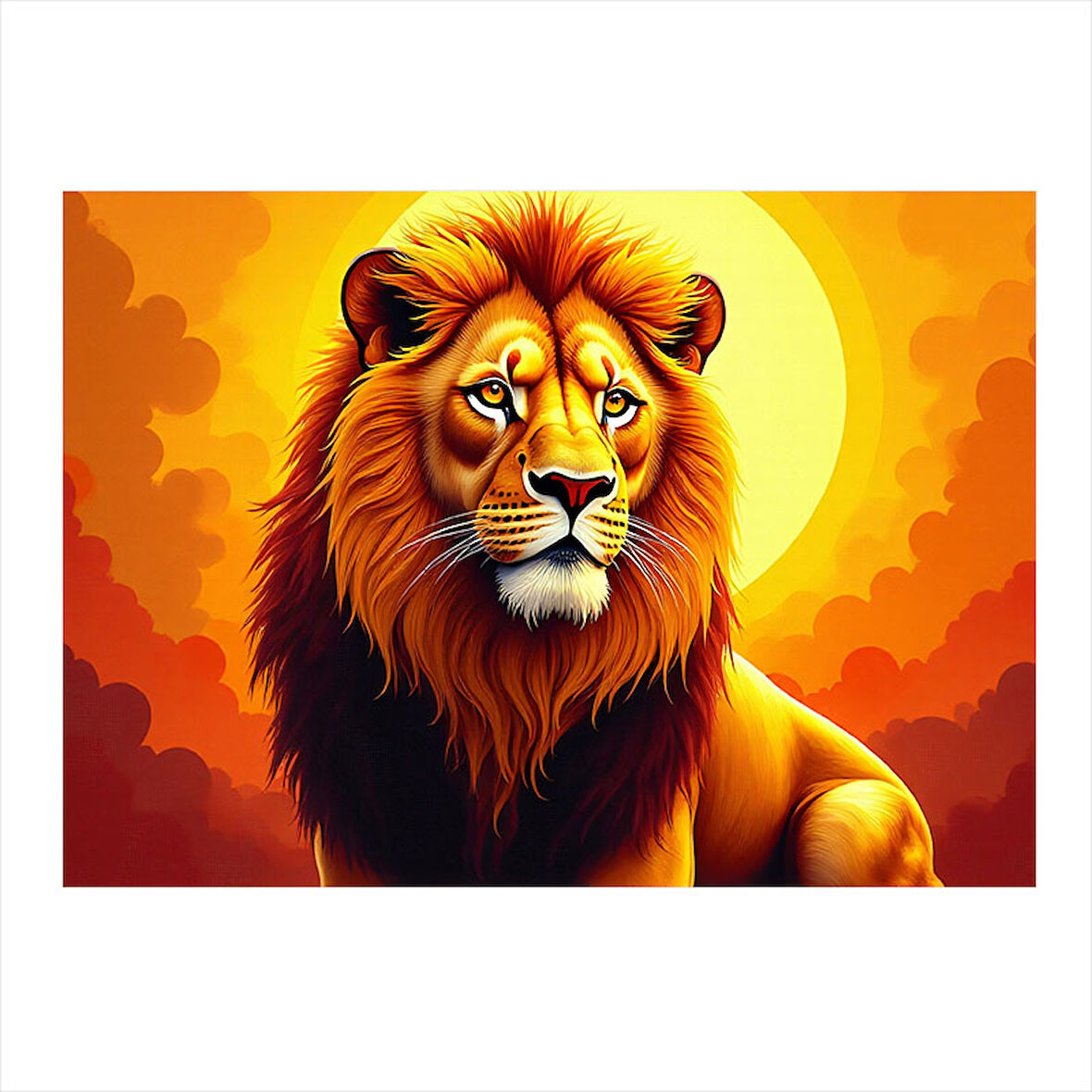 Aslan Güneş Işığında Art Mdf Poster 50cmX 70cm