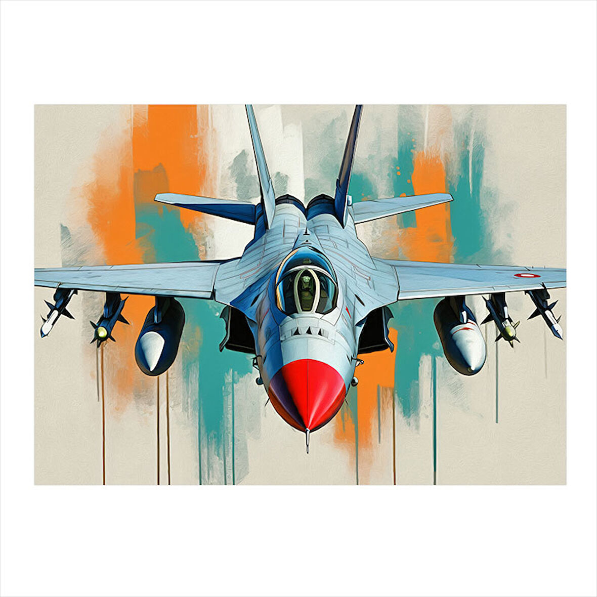 Savaş Uçağı Kalkışı Hediyelik Mdf Tablo 25cmX 35cm