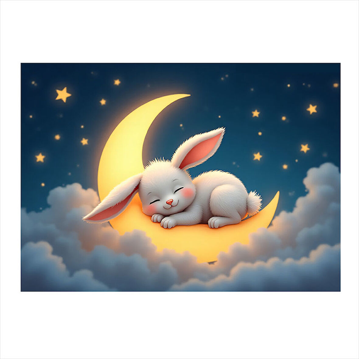 Uyuyan Tavşan Çizimi Mdf Tablo 35cm X50cm