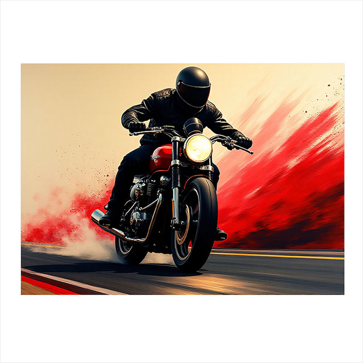 Kırmızı Spor Motosiklet Art Mdf Tablo 35cm X50cm