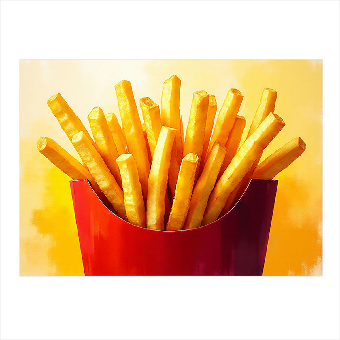 Kızarmış Patates Tasviri Model Mdf tablo 50cmX 70cm