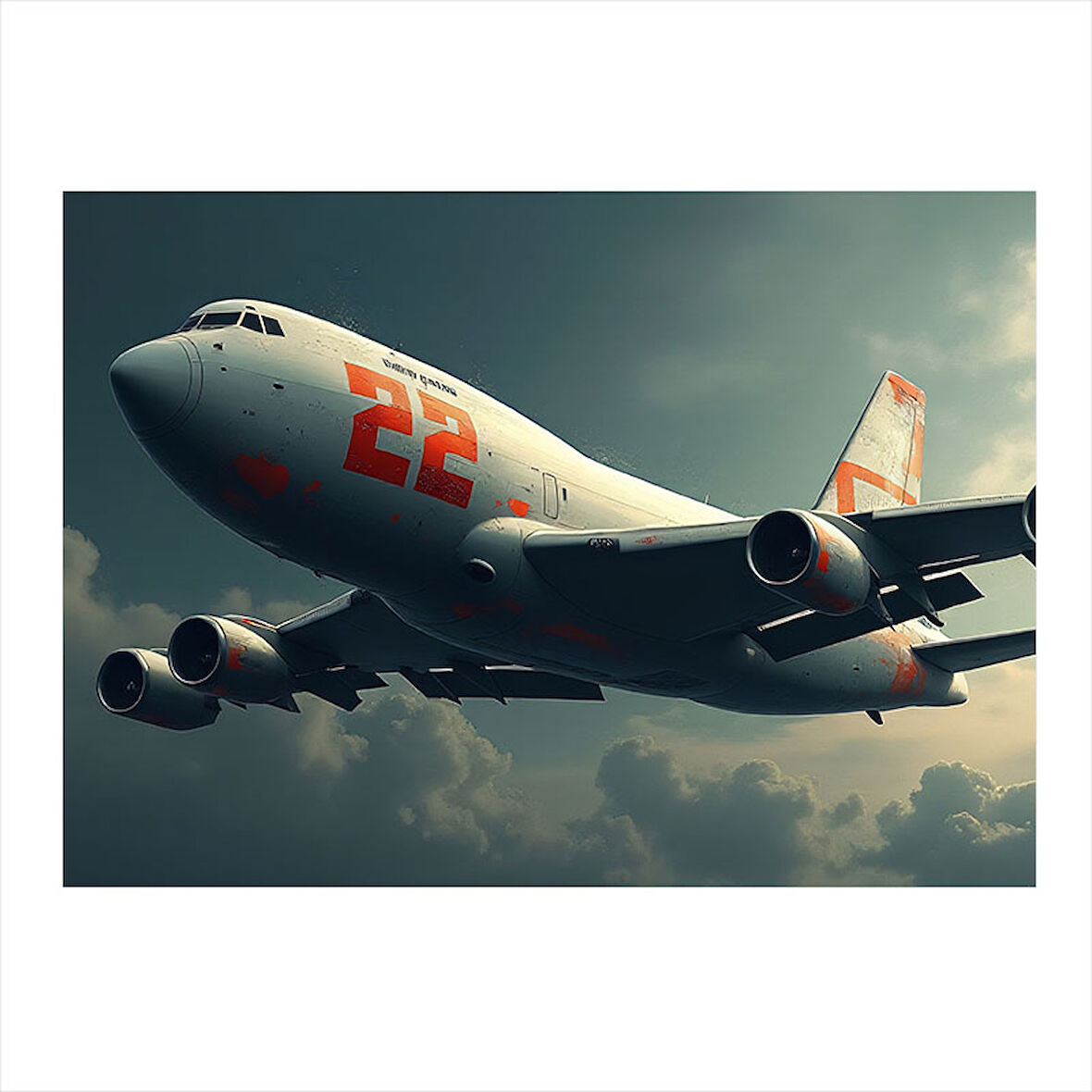Yolcu Uçağı Kalkışı Model Ahşap Tablo 25cmX 35cm