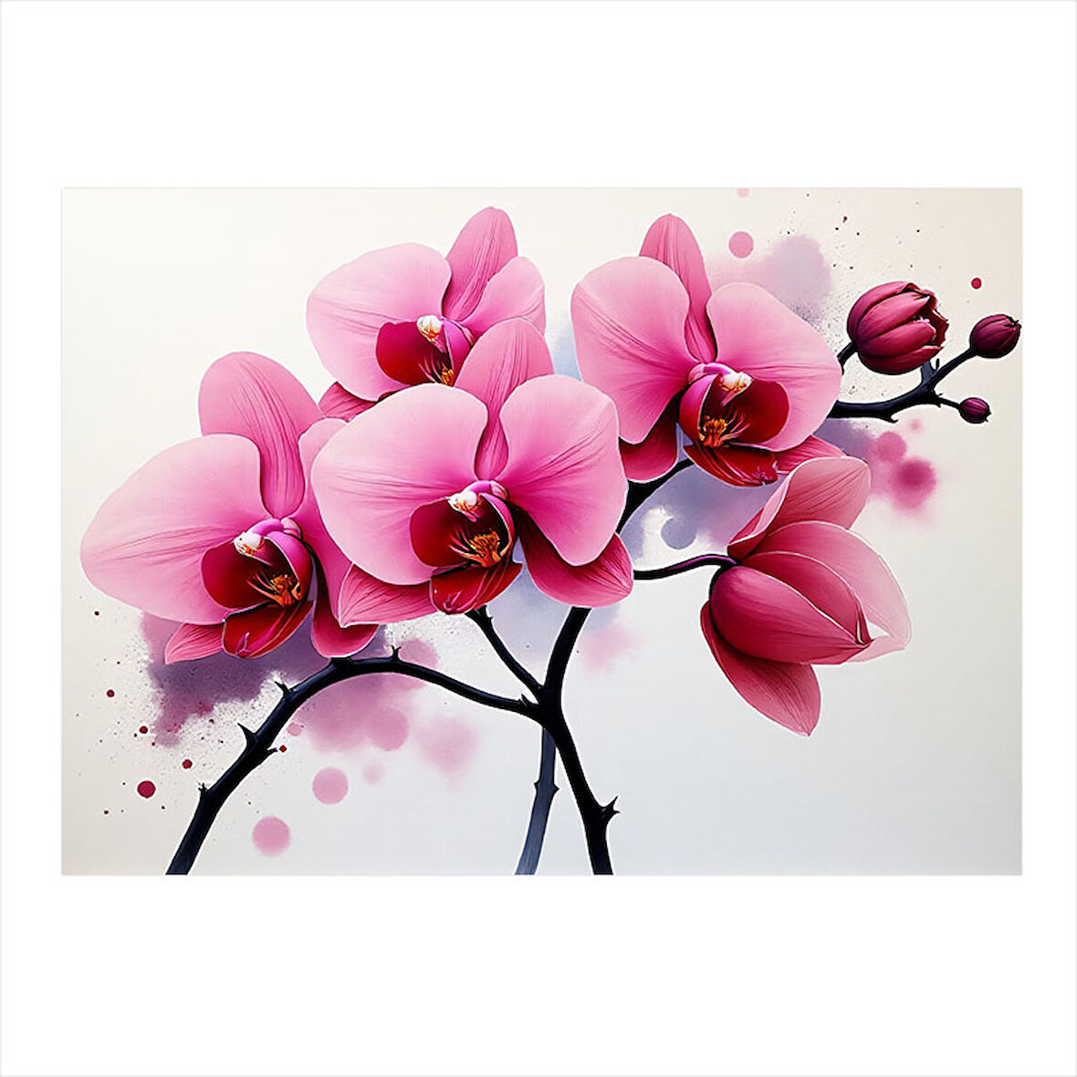 Pembe Orkide Çiçeği Hediyelik Mdf Tablo 25cmX 35cm