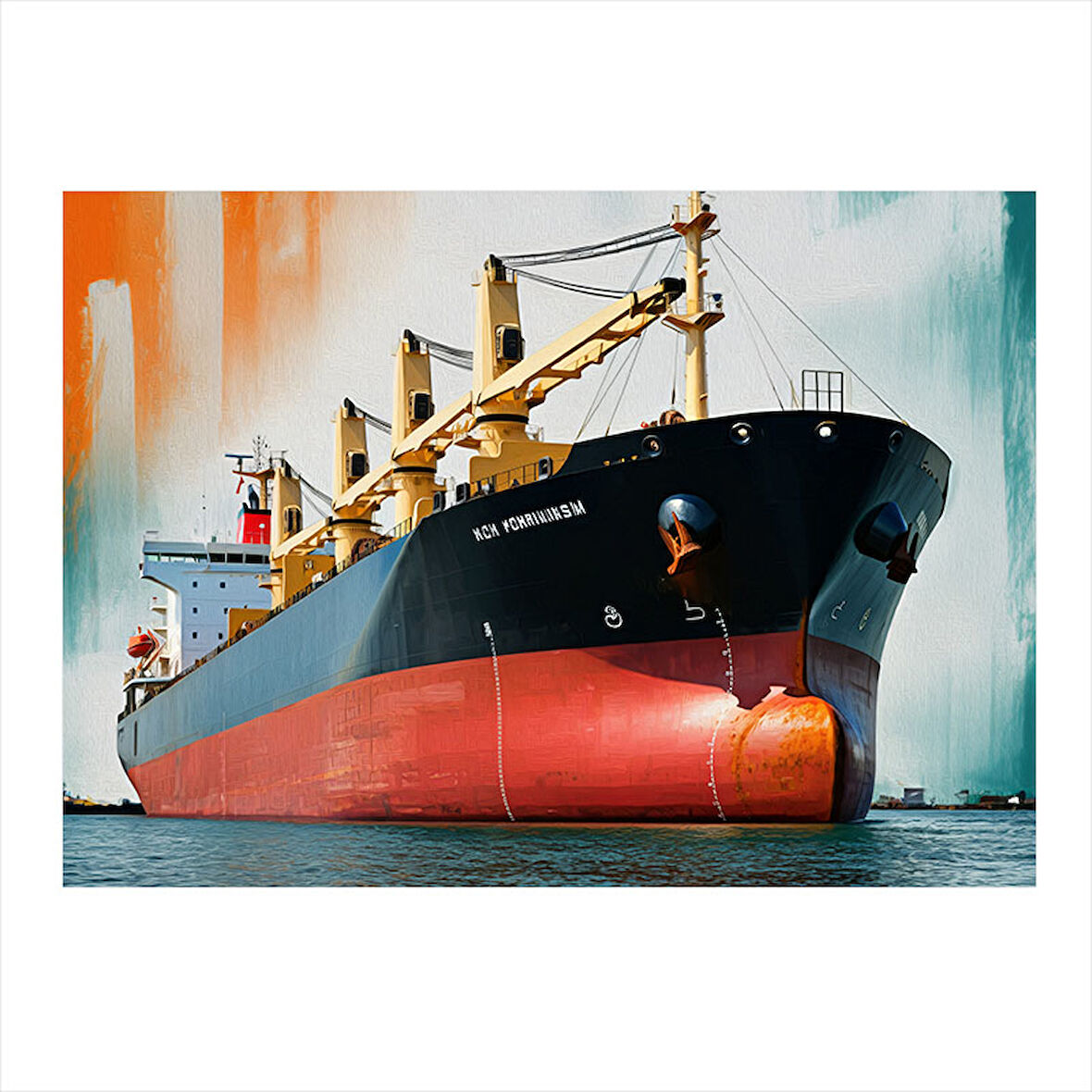 Modern Kargo Gemisi Dekoratif ahşap Tablo 50cmX 70cm