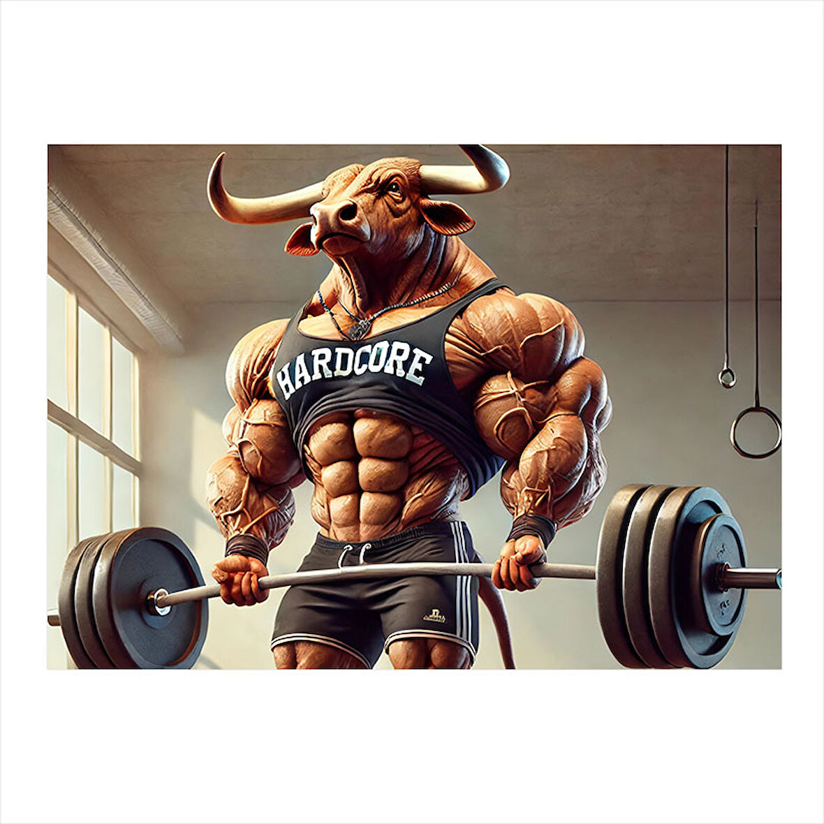 Halter Kaldıran Boğa Art Mdf Poster 25cmX 35cm