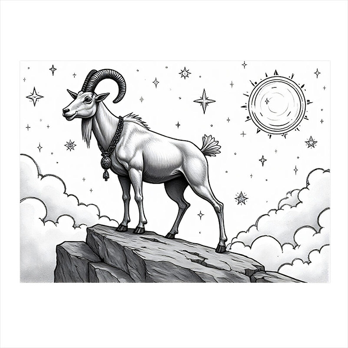 Dağ Keçisi Tasarımı Desenli Mdf Tablo 35cm X50cm