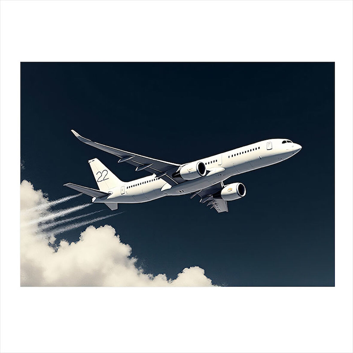 Yolcu Uçağı Kalkışı Dekoratif Mdf Tablo 25cmX 35cm