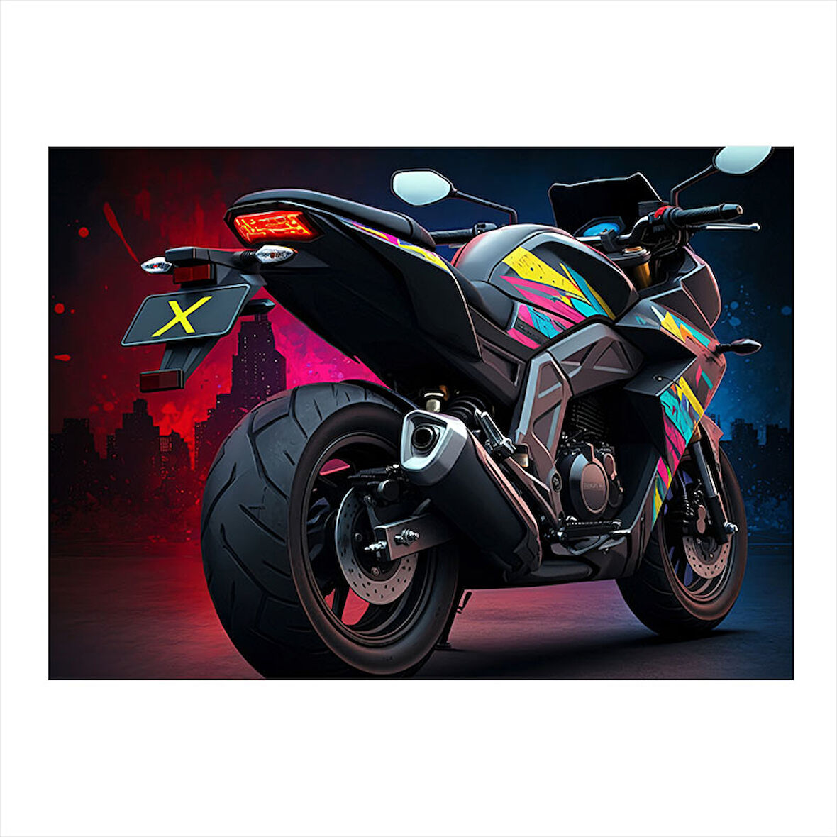 Yarış Motosikleti Modern Ahşap Tablo 25cmX 35cm