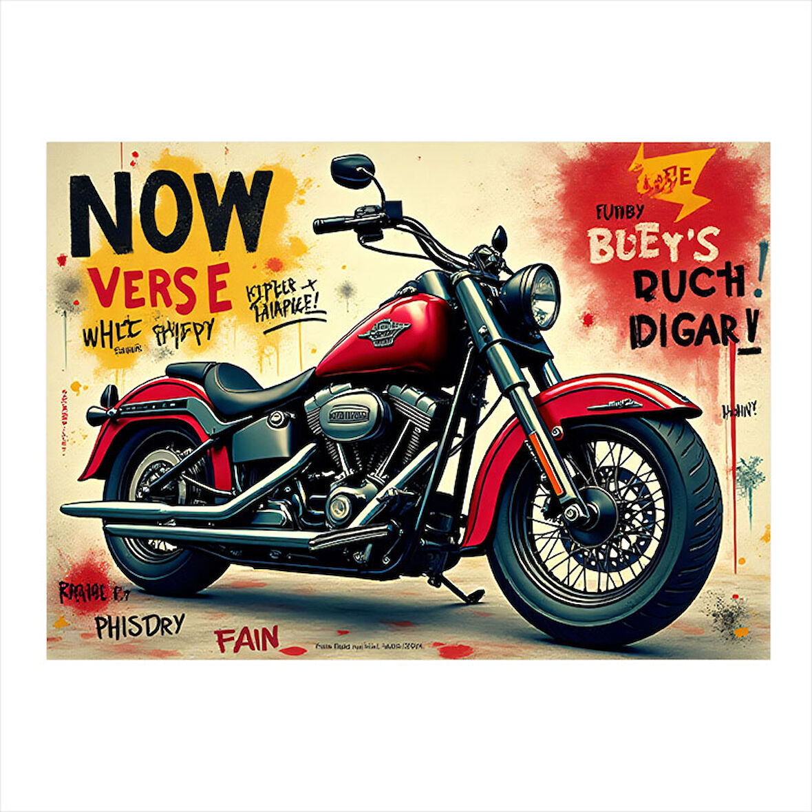 Retro Motosiklet Posteri Modern Ahşap Tablo 25cmX 35cm