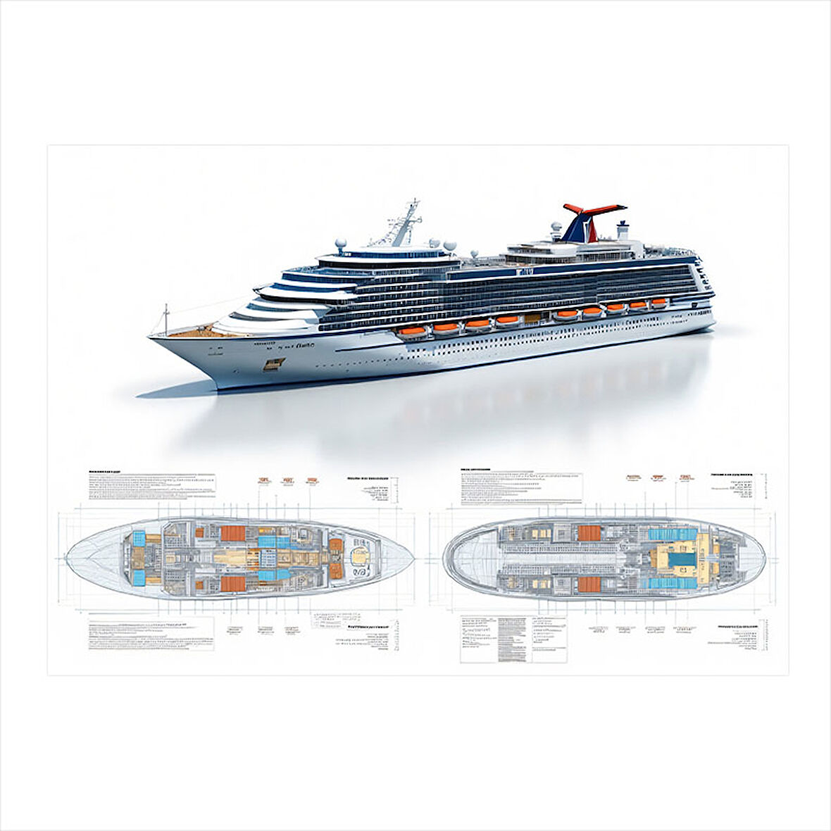 Lüks Yolcu Gemisi Planı Art Mdf Poster 25cmX 35cm