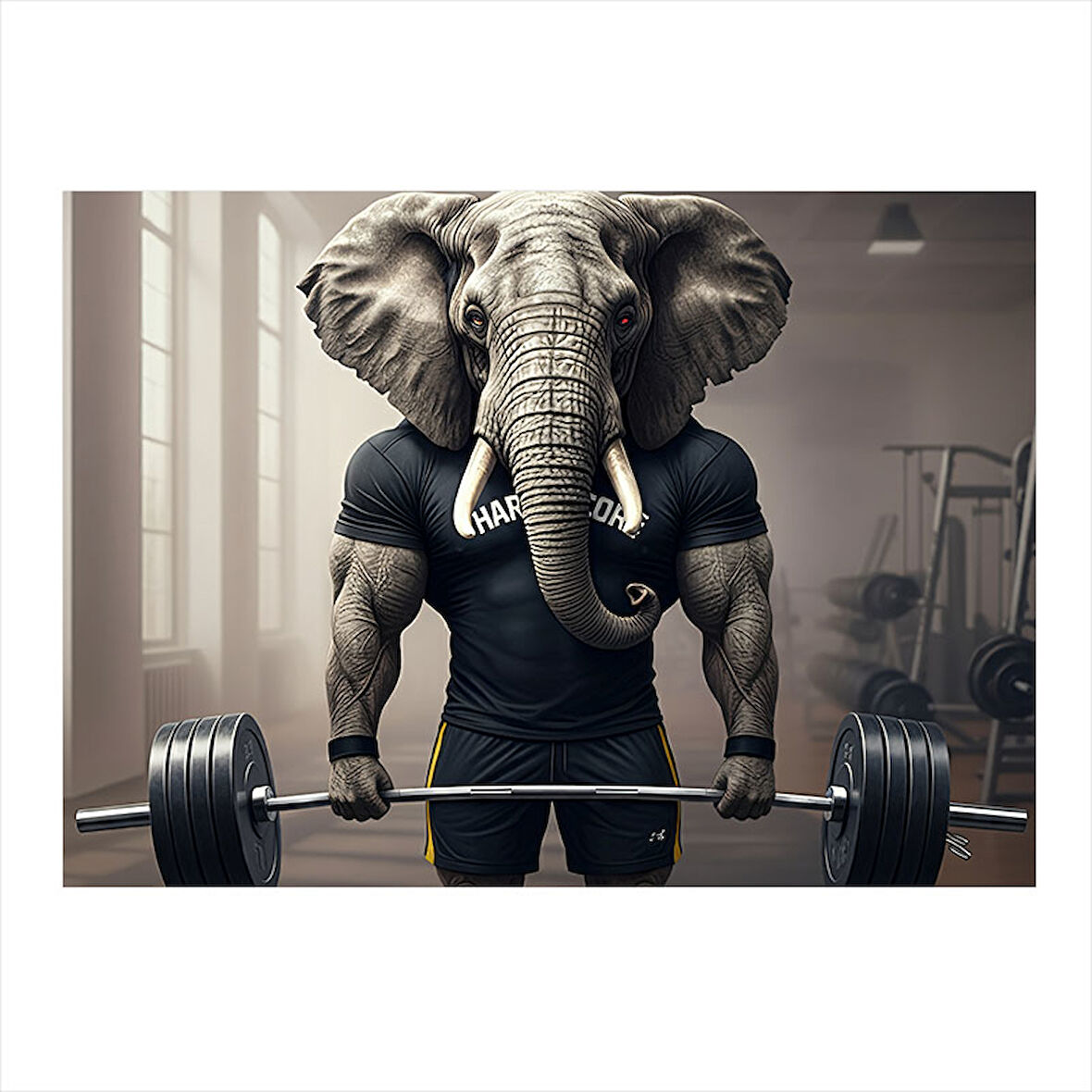 Halter Kaldıran Fil Model Mdf tablo 35cm X50cm