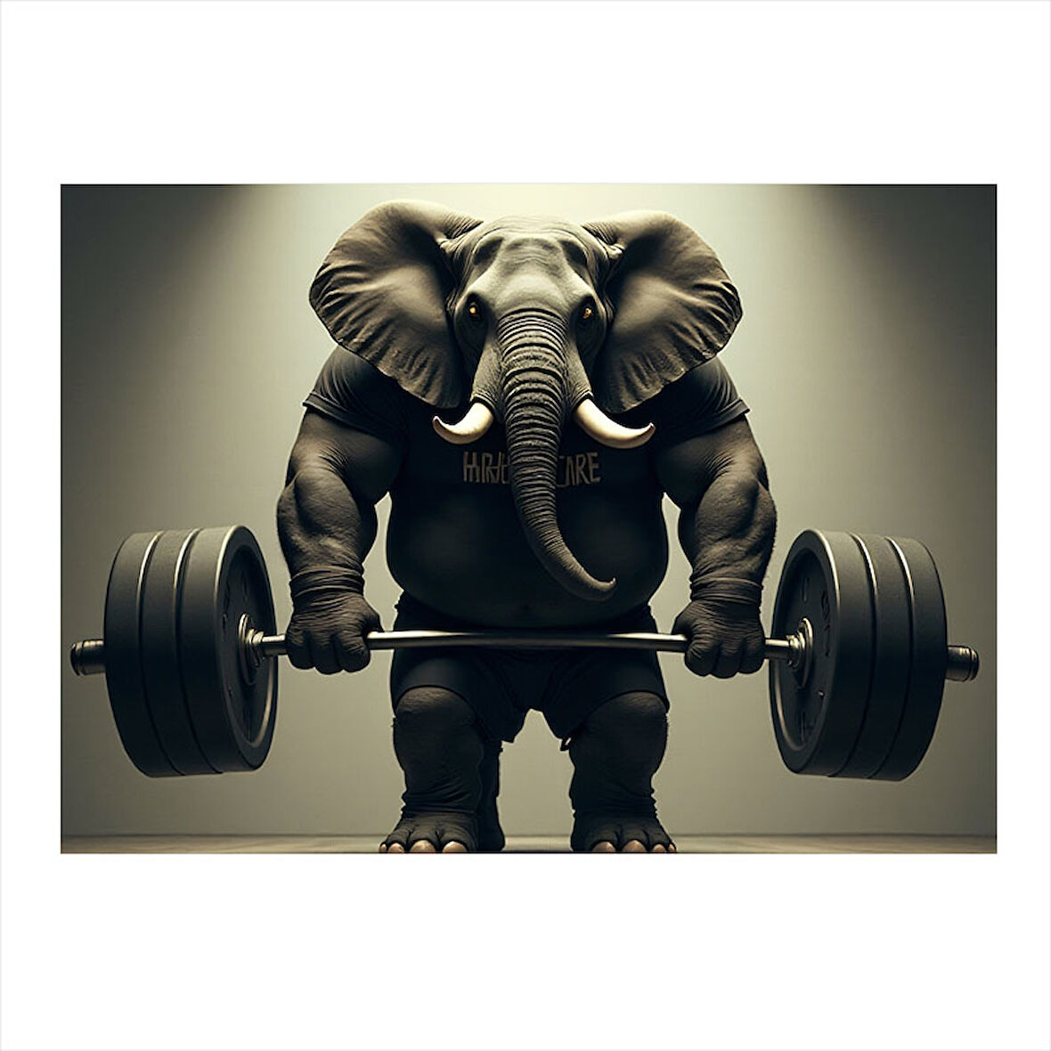 Halter Kaldıran Fil Art Mdf Poster 35cm X50cm