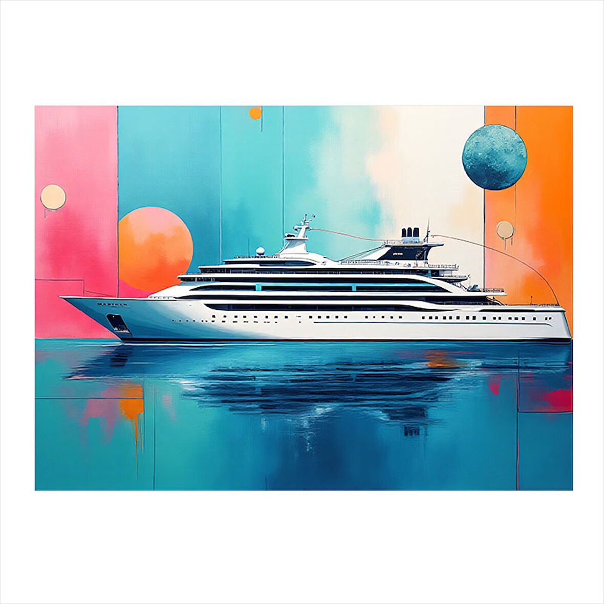Lüks Yolcu Gemisi Tasarım Mdf Tablo 35cm X50cm