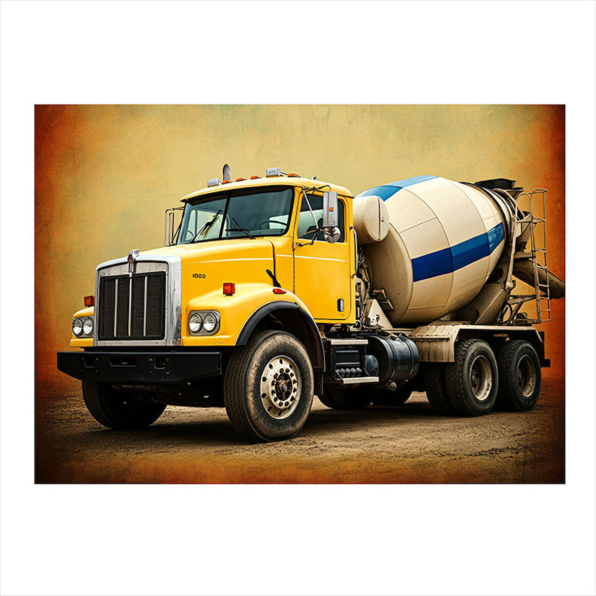Beton Mikseri Aracı Modern Mdf Tablo 35cm X50cm