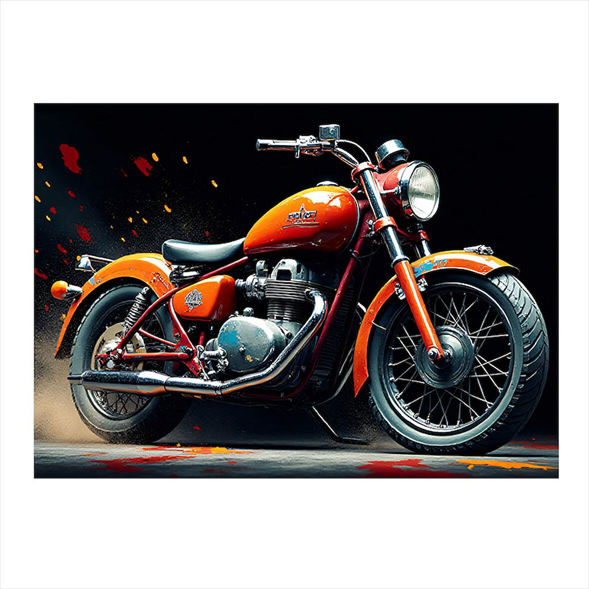 Kırmızı Motosiklet Tasarımı Model Mdf tablo 35cm X50cm