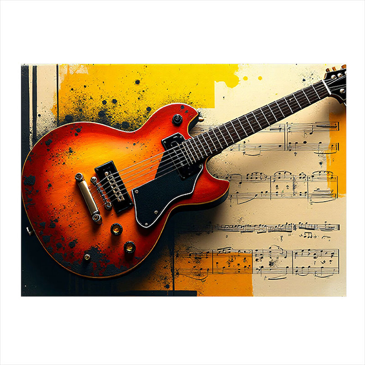 Akustik Gitar Tasarımı Dekoratif Mdf Tablo 35cm X50cm