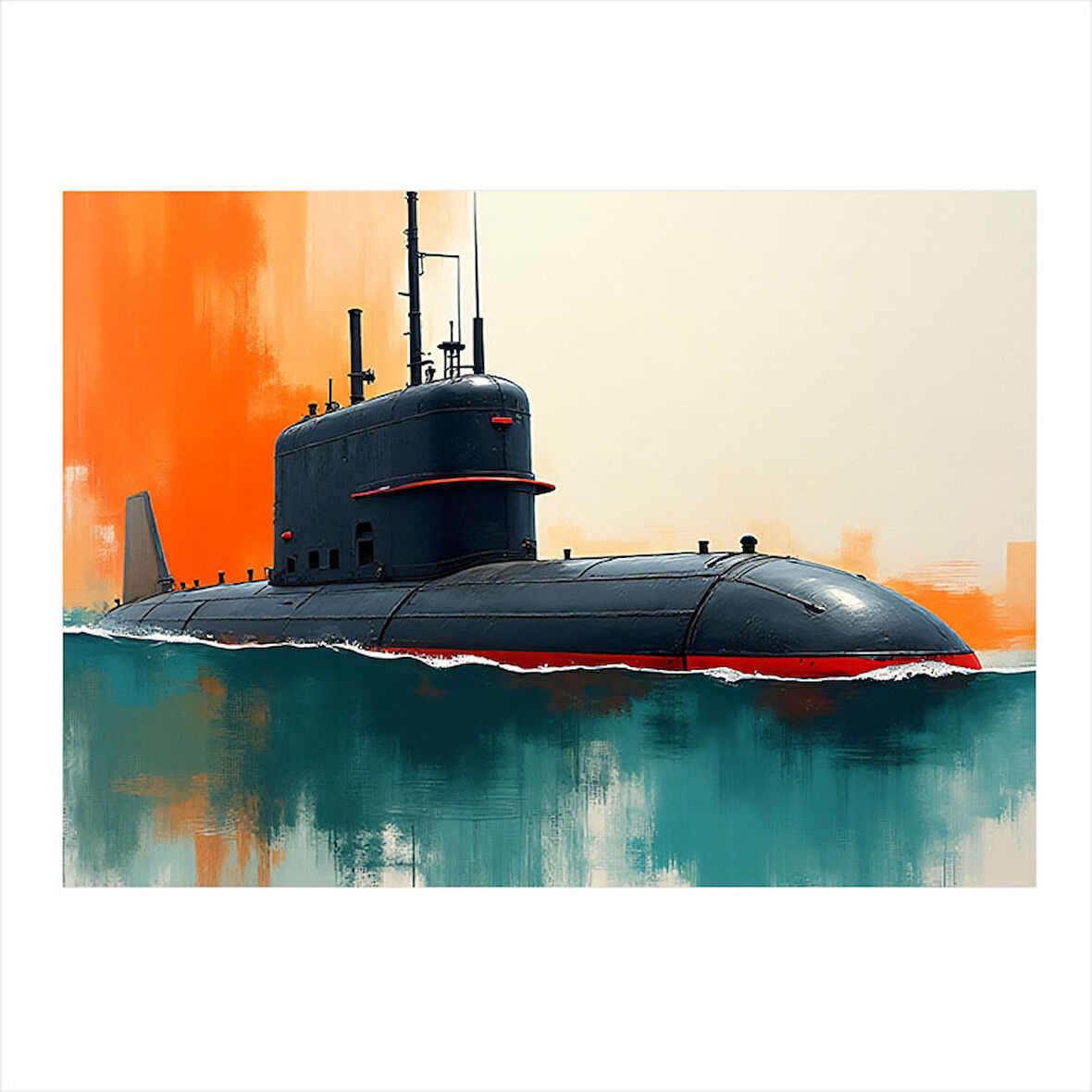 Denizaltı Su Yüzeyinde Tasarım Ahşap Tablo 25cmX 35cm