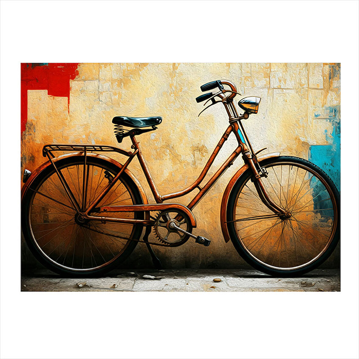 Vintage Bisiklet Tasarımı Art Mdf Tablo 35cm X50cm