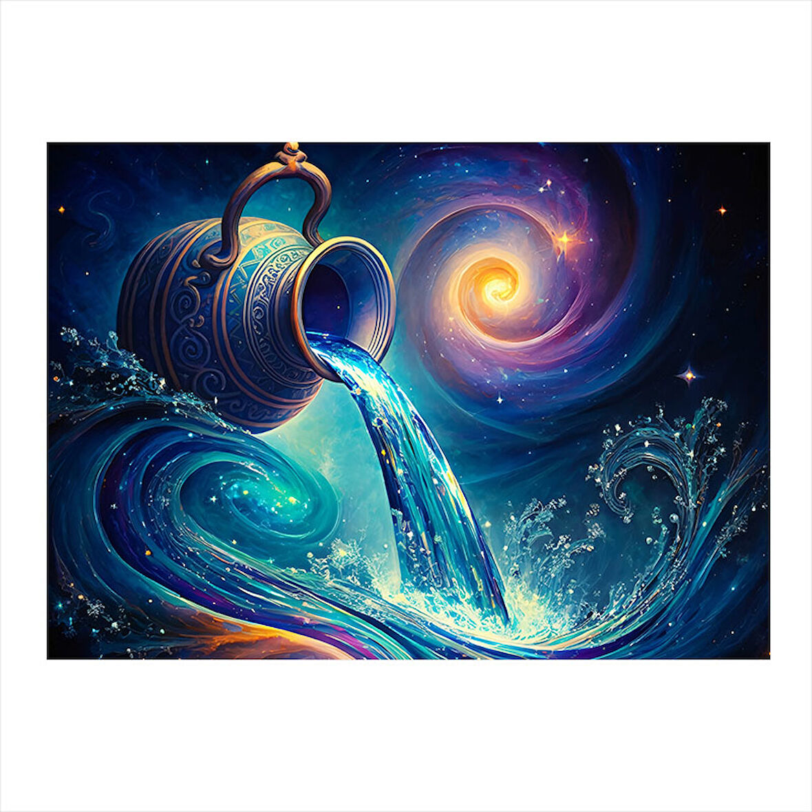 Kova Burcu İllüstrasyonu Model Mdf tablo 50cmX 70cm