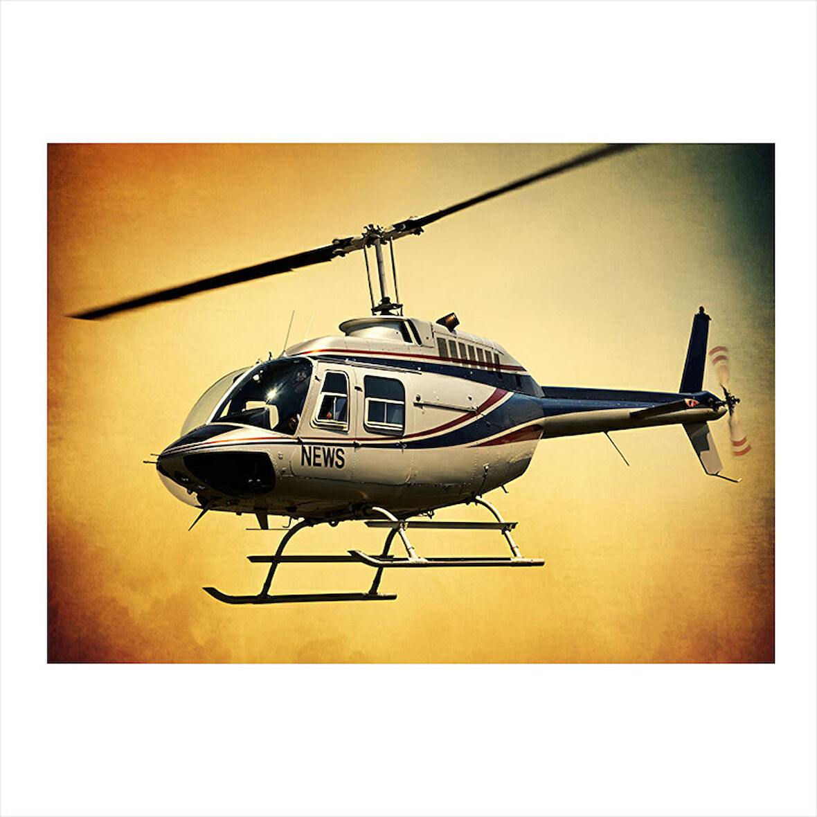 Beyaz Helikopter Tasarımı Modern Mdf Tablo 35cm X50cm