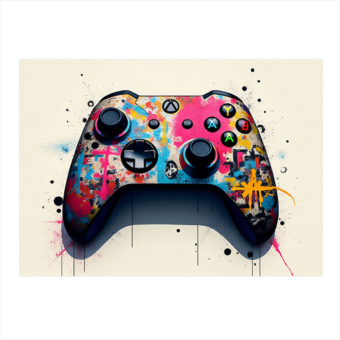 Neon Oyun Konsolu Kumandası Tasarım Ahşap Tablo 50cmX 70cm