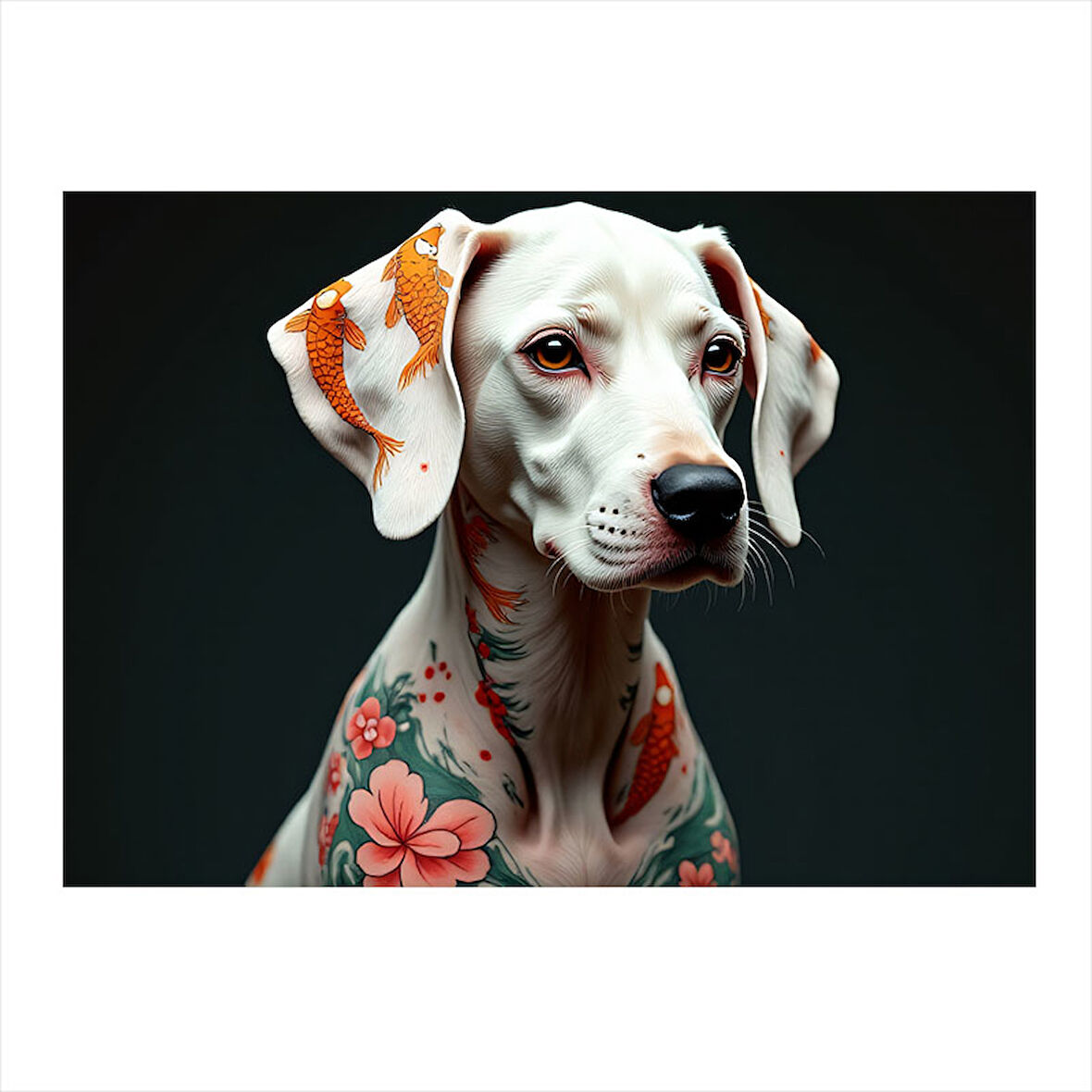 Çiçek Desenli Dalmaçyalı Köpek Model Mdf tablo 50cmX 70cm