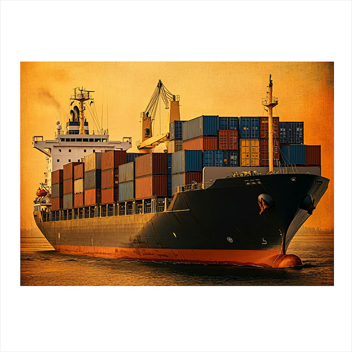 Yük Gemisi Modern Ahşap Tablo 25cmX 35cm