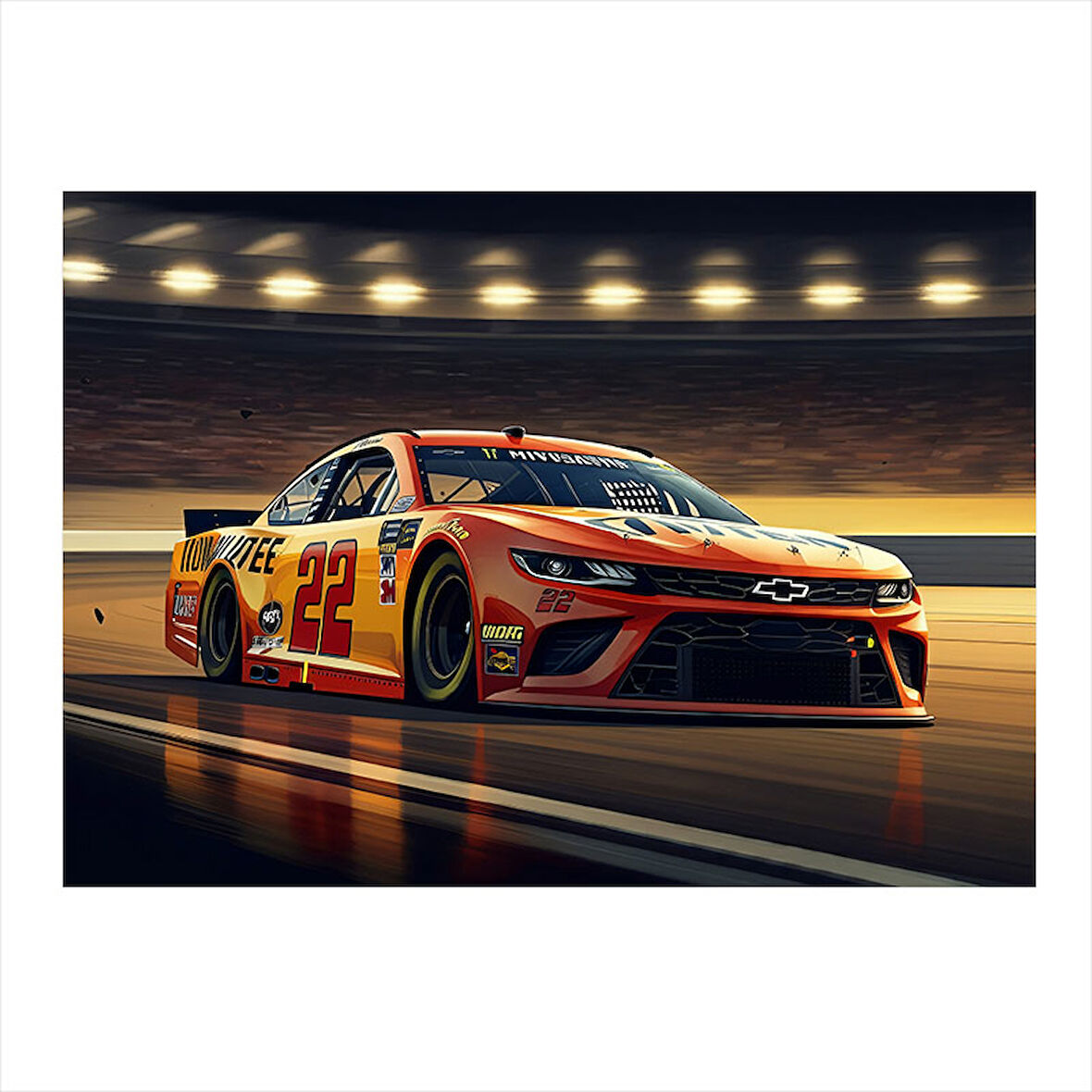 Yarış Arabası Pist Aksiyonu Dekoratif ahşap Tablo 35cm X50cm