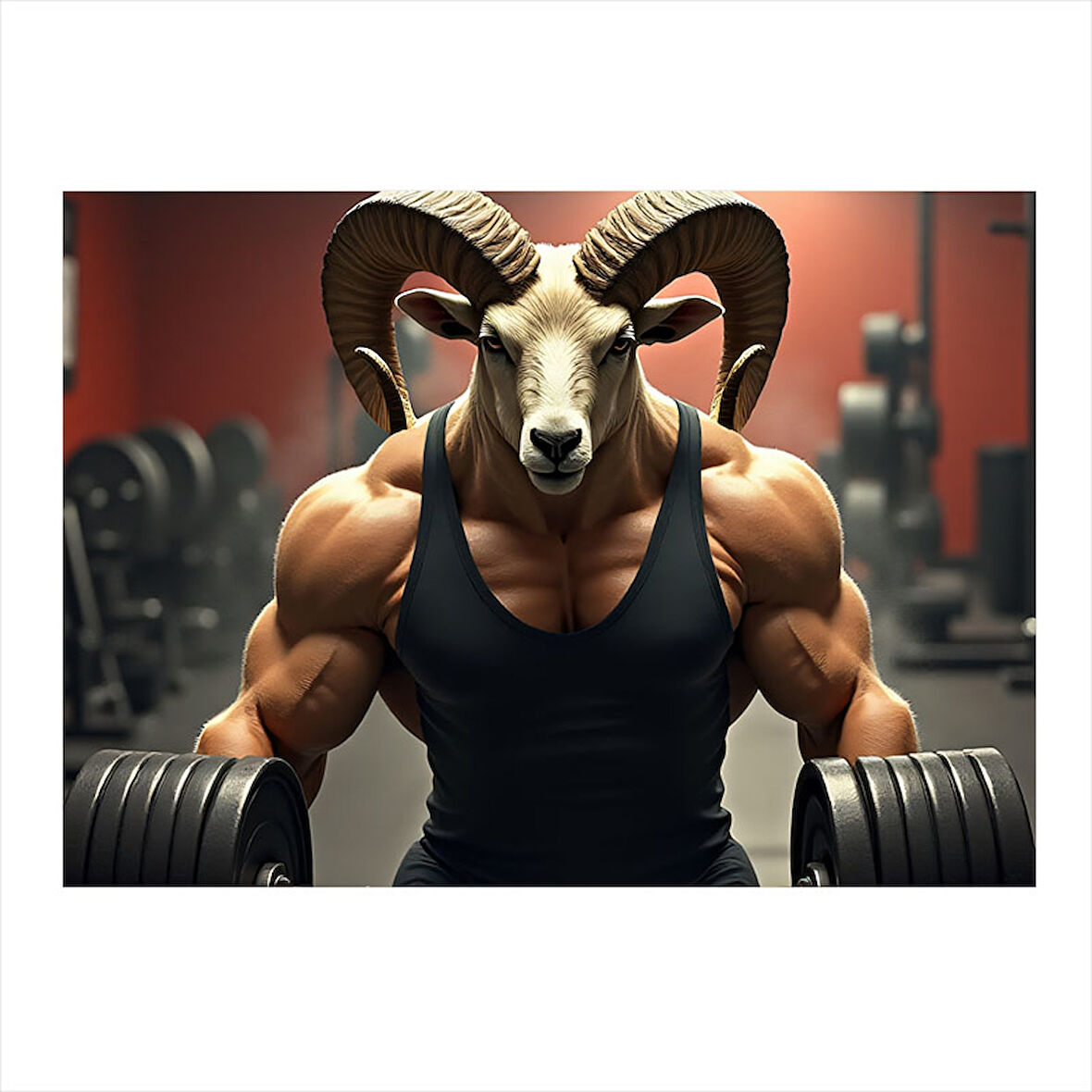 Halter Kaldıran Koç Figürü Art Mdf Tablo 25cmX 35cm