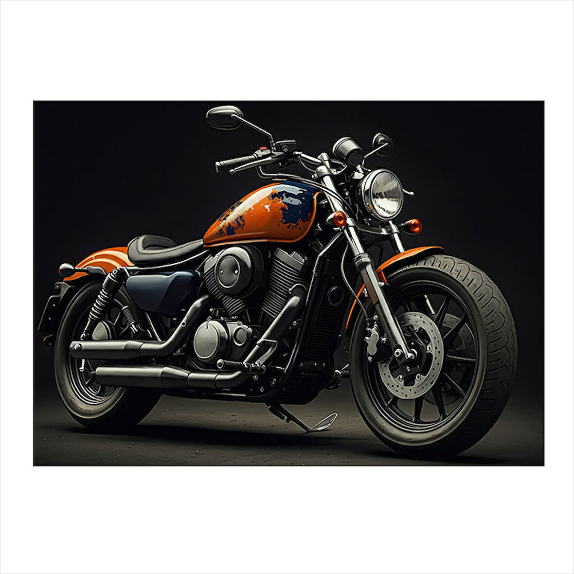 Siyah Motosiklet Tasarımı Model Mdf tablo 25cmX 35cm