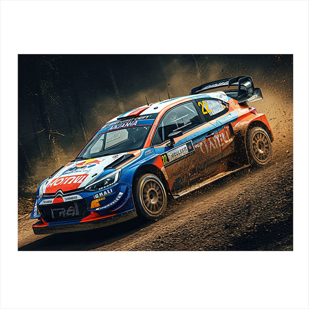 Ralli Arabası Aksiyonu Tasarım Ahşap Tablo 50cmX 70cm