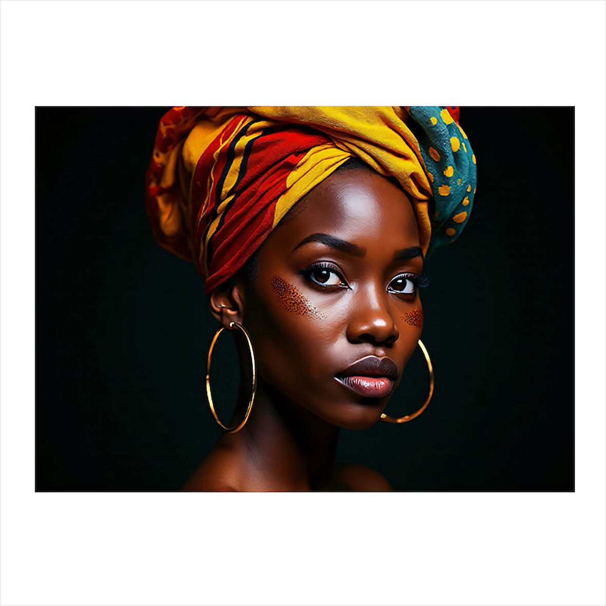 Afrika Kadın Portresi Mdf poster 50cmX 70cm