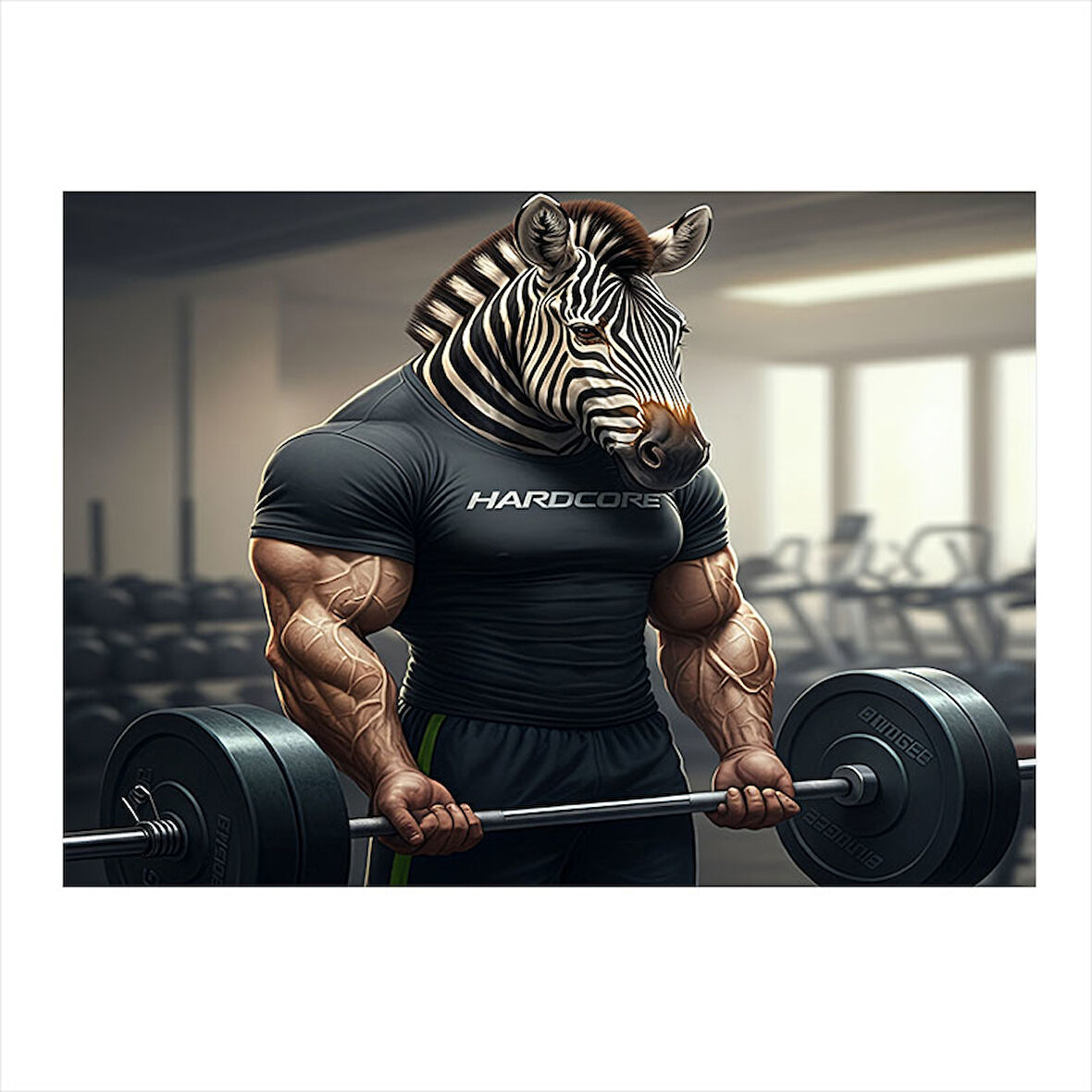 Halter Kaldıran Zebra Figürü Hediyelik Ahşap Tablo 25cmX 35cm