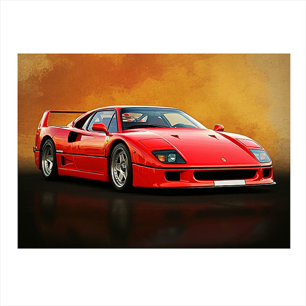 Kırmızı Spor Araba Modern Mdf Tablo 25cmX 35cm