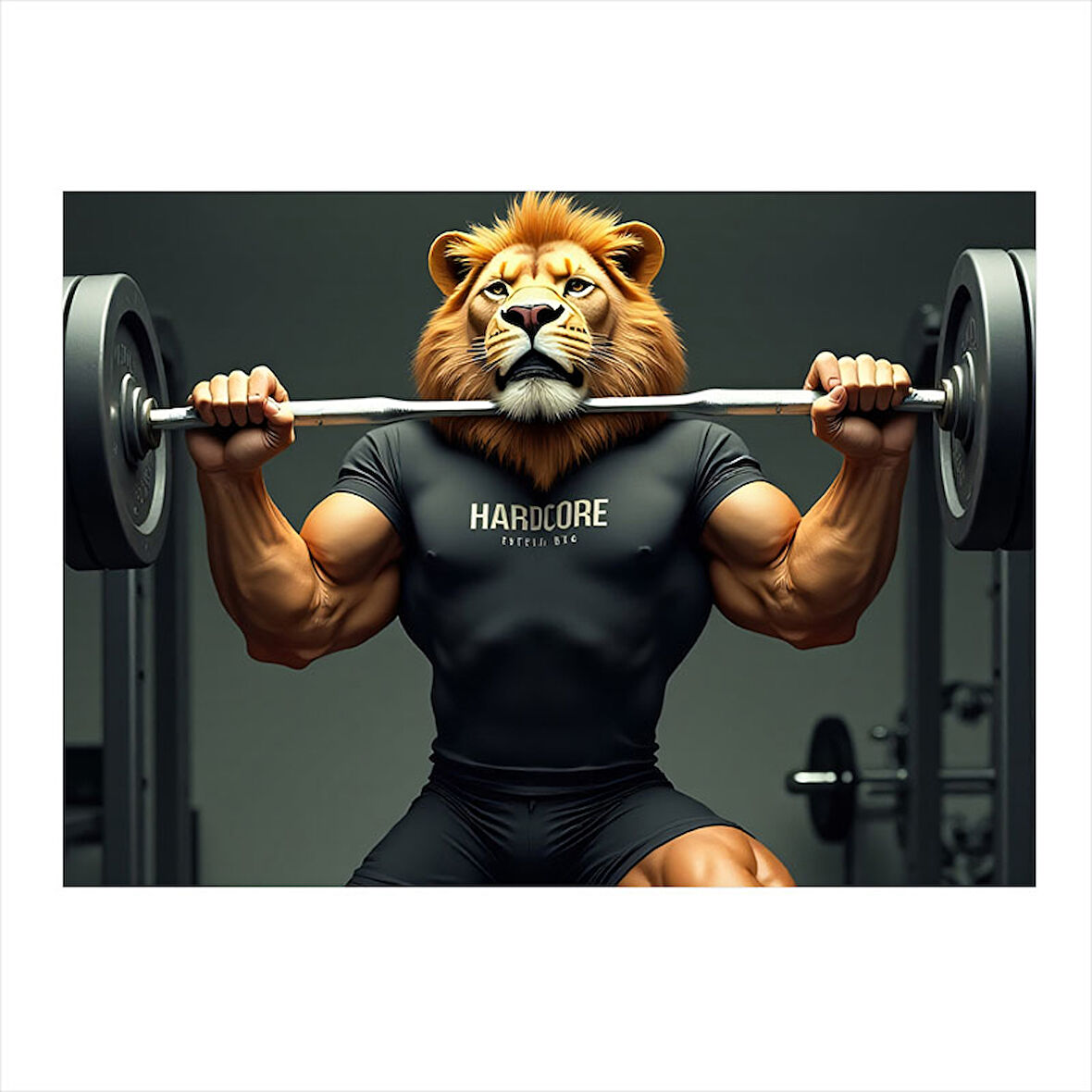 Halter Kaldıran Aslan Figürü Mdf Tablo 25cmX 35cm