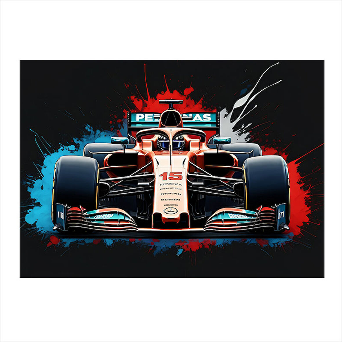 Kırmızı Formula 1 Yarış Arabası Model Mdf tablo 25cmX 35cm