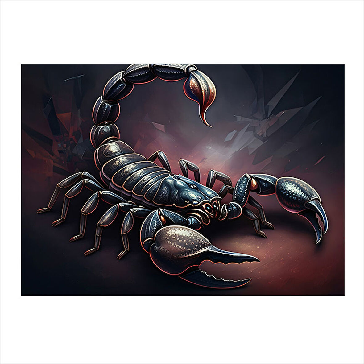 Karanlık Akrep İllüstrasyonu Hediyelik Ahşap Tablo 35cm X50cm