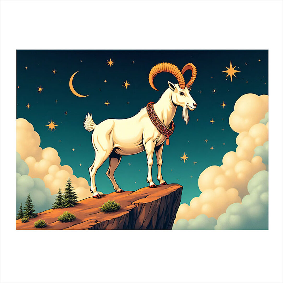 Kozmik Oğlak Burcu Art Mdf Tablo 25cmX 35cm