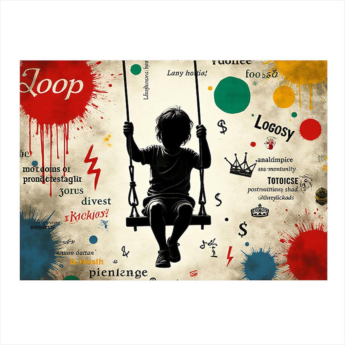 Çocuk Figürlü Sanat İllüstrasyonu Mdf Tablo 25cmX 35cm