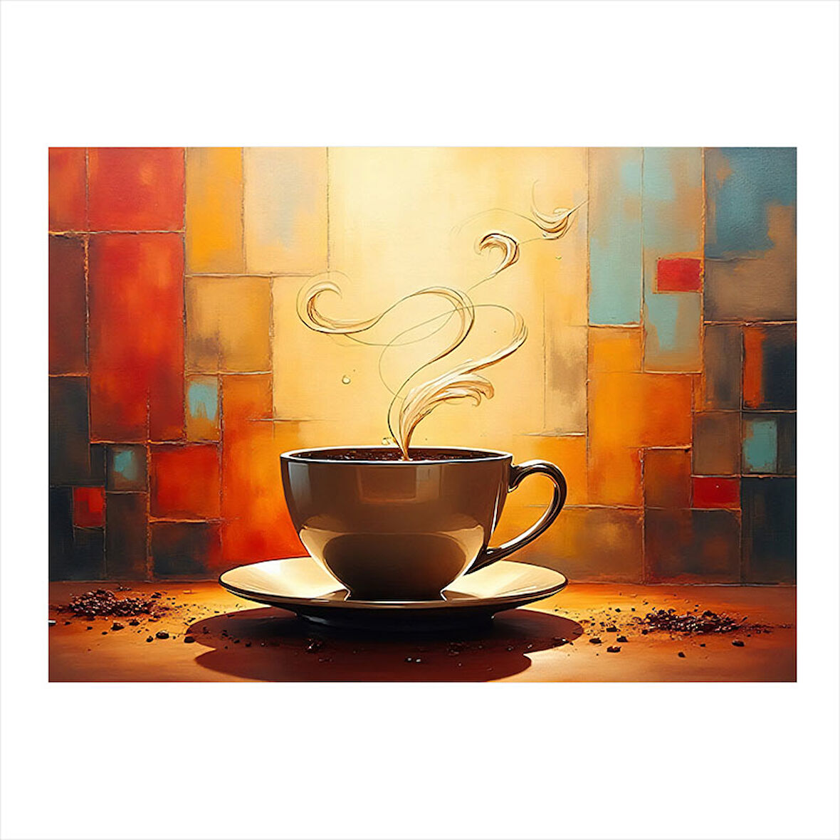 Sıcak Kahve Kupası Dekoratif Mdf Tablo 25cmX 35cm